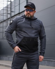 Костюм спортивний Гексагон фліс соти з посиленням Софтшелл сірий