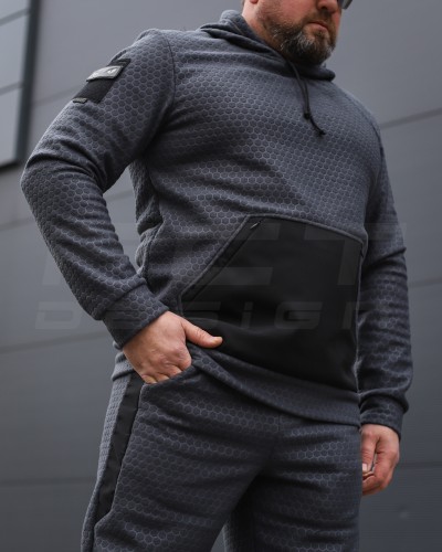 Костюм спортивний Гексагон фліс соти з посиленням Софтшелл сірий 44 44