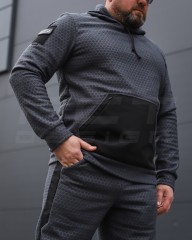 Костюм спортивний Гексагон фліс соти з посиленням Софтшелл сірий