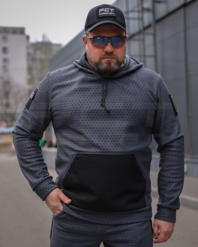 Костюм спортивний Гексагон фліс соти з посиленням Софтшелл сірий 44 44