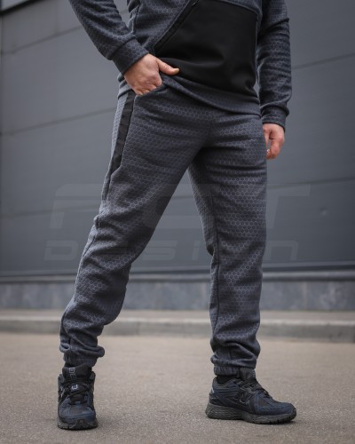 Костюм спортивний Гексагон фліс соти з посиленням Софтшелл сірий 44 44