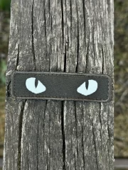 Шеврон/патч вишитий очі кота хакі
