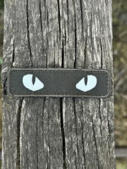Шеврон/патч вишитий очі кота хакі