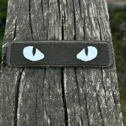 Шеврон/патч вишитий очі кота хакі