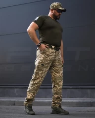 Штани літні мілітарі піксель ЗСУ з тонкої тканини ХБ
