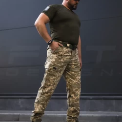 Брюки летние милитари пиксель ВСУ из тонкой ткани ХБ