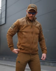 Кофта фліс тактична під резинку Койот