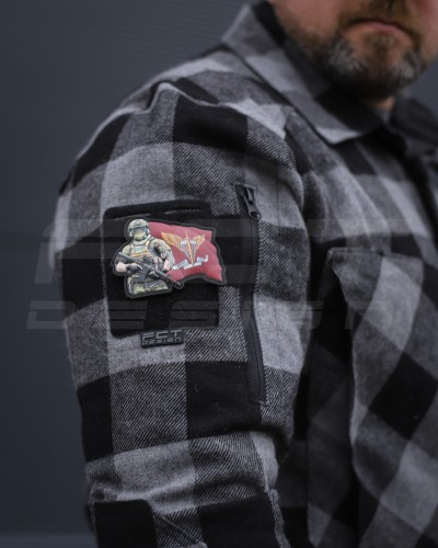 Тактична мілітарі Сорочка FCT демісезон утеплена в клітинку крупна Сіра (38 номер) 40-42/3 40-42/3