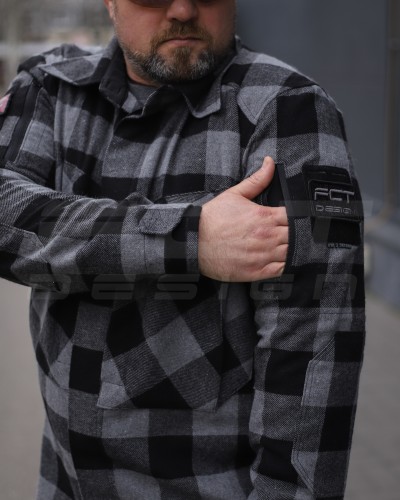 Тактична мілітарі Сорочка FCT демісезон утеплена в клітинку крупна Сіра (38 номер) 40-42/3 40-42/3