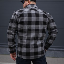 Тактична мілітарі Сорочка FCT демісезон утеплена в клітинку крупна Сіра (38 номер)