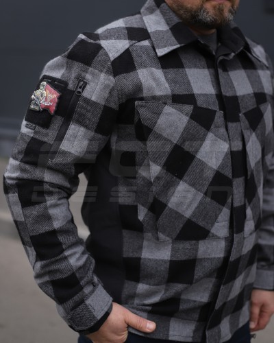 Тактична мілітарі Сорочка FCT демісезон утеплена в клітинку крупна Сіра (38 номер) 40-42/3 40-42/3