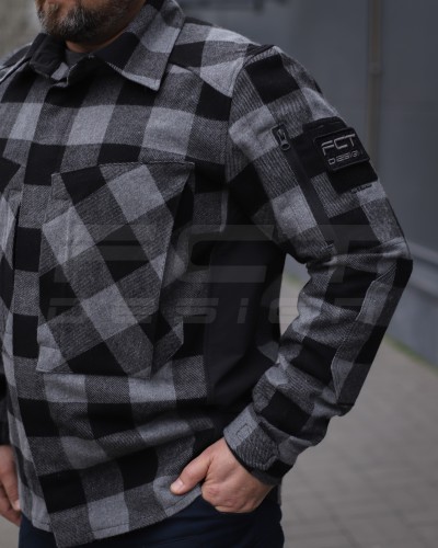 Тактична мілітарі Сорочка FCT демісезон утеплена в клітинку крупна Сіра (38 номер) 40-42/3 40-42/3