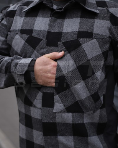 Тактична мілітарі Сорочка FCT демісезон утеплена в клітинку крупна Сіра (38 номер) 40-42/3 40-42/3