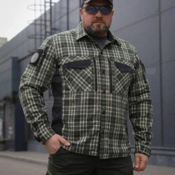 Тактическая милитари Рубашка FCT Blackbeard летняя в клетку Зеленая (44 номер)