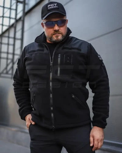 Кофта Куртка Фліс спрощена чорна для Поліції 40-42/3 40-42/3