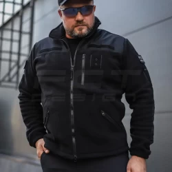 Кофта Куртка Флис упрощенная черная для Полиции