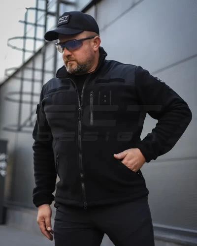 Кофта Куртка Фліс спрощена чорна для Поліції 40-42/3 40-42/3