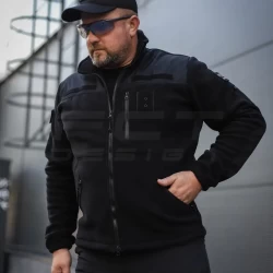 Кофта Куртка Флис упрощенная черная для Полиции