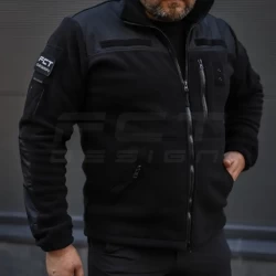 Кофта Куртка Флис упрощенная черная для Полиции