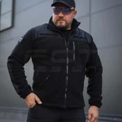 Кофта Куртка Флис упрощенная черная для Полиции