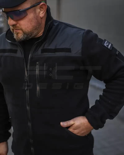 Кофта Куртка Фліс спрощена чорна для Поліції 40-42/3 40-42/3