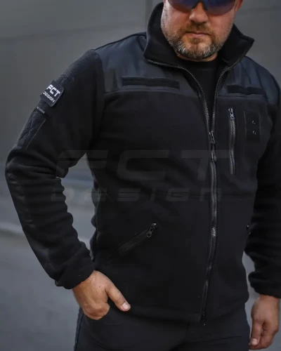 Кофта Куртка Фліс спрощена чорна для Поліції 40-42/3 40-42/3