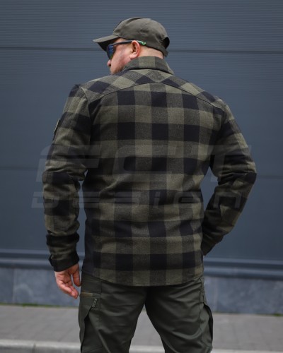Тактическая милитари Рубашка FCT демисезон утеплена в клетку крупная Хаки (39 номер) 40-42/3