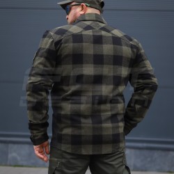 Тактична мілітарі Сорочка FCT демісезон утеплена в клітинку крупна Хакі (39 номер)