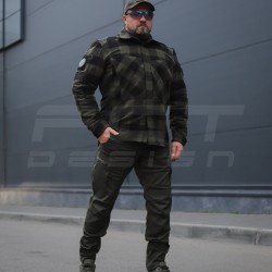 Тактична мілітарі Сорочка FCT демісезон утеплена в клітинку крупна Хакі (39 номер)