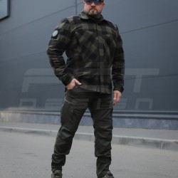 Тактична мілітарі Сорочка FCT демісезон утеплена в клітинку крупна Хакі (39 номер)