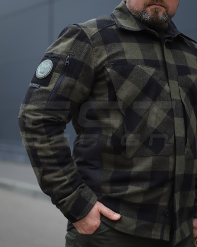 Тактическая милитари Рубашка FCT демисезон утеплена в клетку крупная Хаки (39 номер) 40-42/3