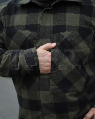 Тактическая милитари Рубашка FCT демисезон утеплена в клетку крупная Хаки (39 номер) 40-42/3