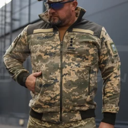 Кофта фліс тактична під резинку піксель ЗСУ