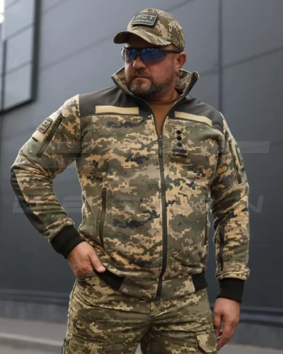 Кофта флис тактическая под резинку пиксель ВСУ 40-42/3