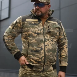 Кофта фліс тактична під резинку піксель ЗСУ