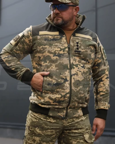 Кофта флис тактическая под резинку пиксель ВСУ 40-42/3
