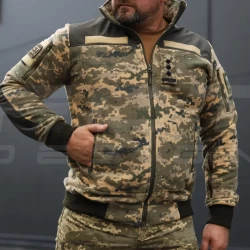 Кофта фліс тактична під резинку піксель ЗСУ