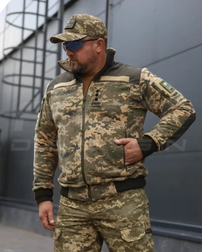 Кофта флис тактическая под резинку пиксель ВСУ 40-42/3