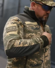 Кофта фліс тактична під резинку піксель ЗСУ