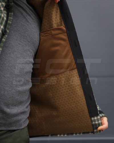 Тактическая милитари Рубашка FCT зимняя утепленная в клетку Зеленая флис подкладка (44 номер) 40-42/3