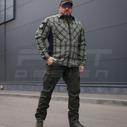 Тактична мілітарі Сорочка FCT зимова утеплена в клітинку Зелена фліс підкладка (44 номер)