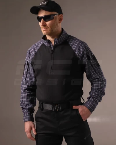 Убакс бойова сорочка URBAN Стрейч у клітку Синьо-біла 44 44