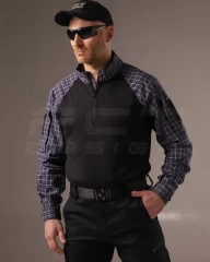 Убакс бойова сорочка URBAN Стрейч у клітку Синьо-біла