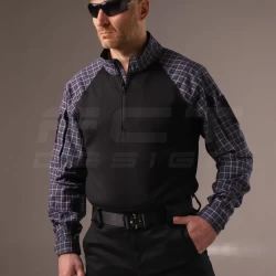 Убакс бойова сорочка URBAN Стрейч у клітку Синьо-біла