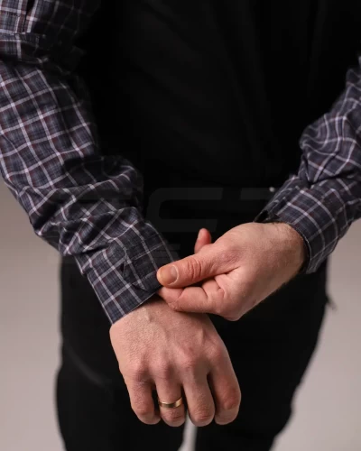 Убакс бойова сорочка URBAN Стрейч у клітку Синьо-біла 44 44