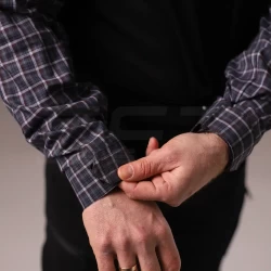 Убакс бойова сорочка URBAN Стрейч у клітку Синьо-біла