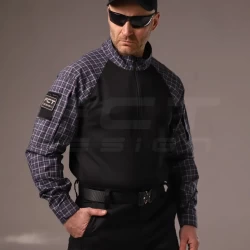 Убакс бойова сорочка URBAN Стрейч у клітку Синьо-біла