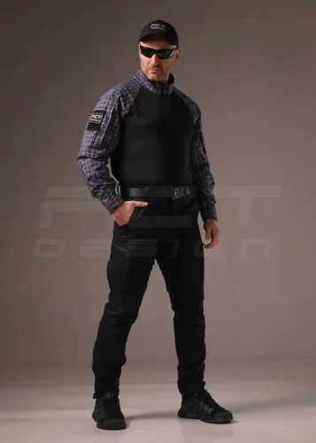 Убакс бойова сорочка URBAN Стрейч у клітку Синьо-біла 44 44