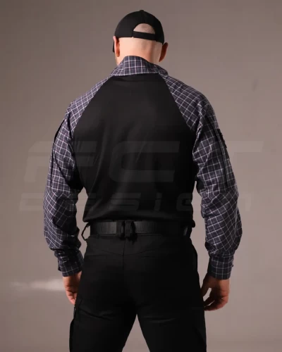 Убакс бойова сорочка URBAN Стрейч у клітку Синьо-біла 44 44