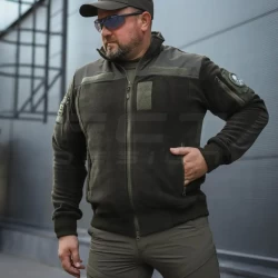 Кофта флис тактическая под резинку хаки